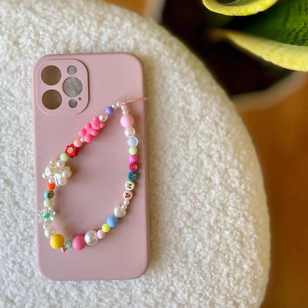 Beaded phone charm handmade, customizable